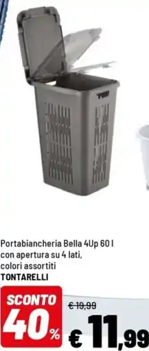 Iper La Grande Portabiancheria Bella 4Up 601 con apertura su 4 lati, TONTARELLI offerta