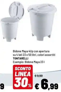 Iper La Grande Bidone Maya 4Up con apertura su 4 lati 23 o 50 litri, TONTARELLI offerta