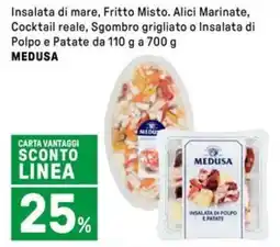 Iper La Grande Insalata di mare, Fritto Misto. Alici Marinate, Cocktail reale, Sgombro grigliato o Insalata di Polpo e Patate MEDUSA offerta