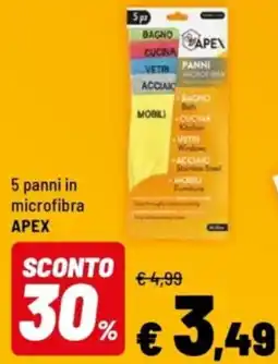 Iper La Grande 5 panni in microfibra APEX offerta