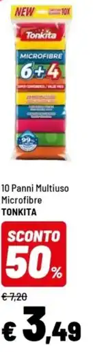 Iper La Grande 10 Panni Multiuso Microfibre TONKITA offerta