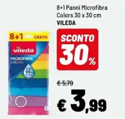 Iper La Grande 8+1 Panni Microfibra Colors VILEDA offerta