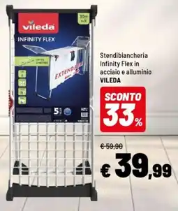 Iper La Grande Stendibiancheria Infinity Flex in acciaio e alluminio VILEDA offerta