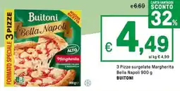 Iper La Grande 3 Pizze surgelate Margherita Bella Napoli BUITONI offerta