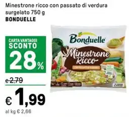 Iper La Grande Minestrone ricco con passato di verdura surgelato BONDUELLE offerta