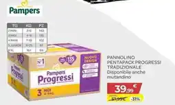 Bimbo Store Pampers pannolino pentapack progressi tradizionale offerta