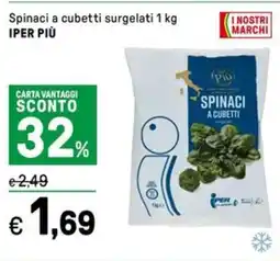 Iper La Grande Spinaci a cubetti surgelati IPER PIÙ offerta