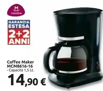 Carrefour Mandine mcm8616-16 macchina per caffè superficie piana boccale per moca elettrico semi-automatica offerta