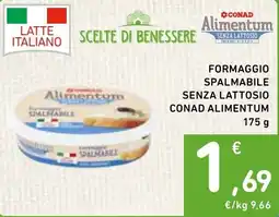 Spazio Conad Formaggio spalmabile senza lattosio conad alimentum offerta