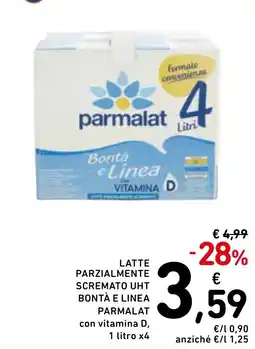 Spazio Conad Latte parzialmente scremato uht bontà e linea PARMALAT offerta