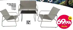 Franzy's FZ Set Divano +2 Poltrone + tavolo In ferro + Grigio offerta