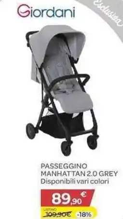 Bimbo Store Giordani passeggino manhattan 2.0 grey offerta