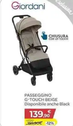 Bimbo Store Giordani passeggino g-touch beige offerta