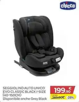 Bimbo Store Chicco seggiolino auto unico evo classic black offerta