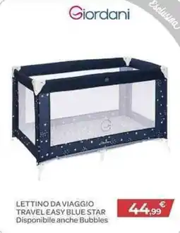 Bimbo Store Giordani lettino da viaggio travel easy blue star offerta