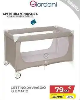 Bimbo Store Giordani lettino da viaggio g-2 matic offerta
