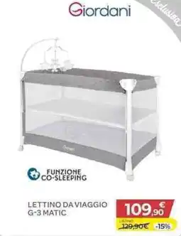 Bimbo Store Giordani lettino da viaggio g-3 matic offerta