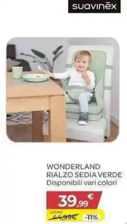 Bimbo Store Suavinex wonderland rialzo sedia verde offerta