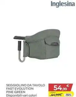 Bimbo Store Inglesina seggiolino da tavolo fast evolution pine green offerta