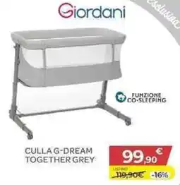 Bimbo Store Giordani culla g-dream together grey offerta