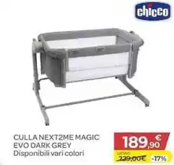 Bimbo Store Chicco culla next2me magic evo dark grey offerta