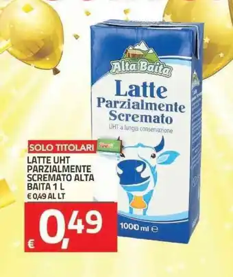 Alta Baita Latte Uht Parzialmente Scremato 1L