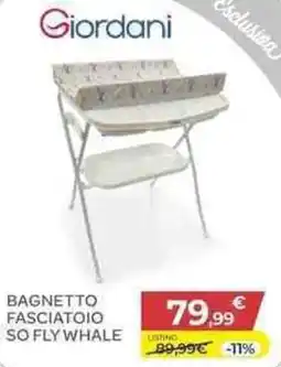 Bimbo Store Giordani bagnetto fasciatoio so fly whale offerta
