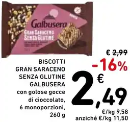 Spazio Conad Biscotti gran saraceno senza glutine GALBUSERA offerta