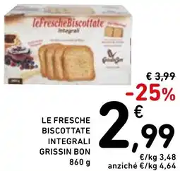 Spazio Conad Le fresche biscottate integrali GRISSIN BON offerta