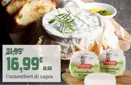 Banco Fresco CAROZZI Camembert di capra offerta