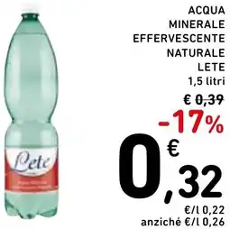 Spazio Conad Acqua minerale effervescente naturale LETE offerta