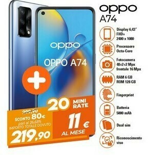 Expert A74 16,3 cm (6.43") doppia sim coloros 11.1 4g usb tipo-c 6 gb 128 gb 5000 mah blu offerta