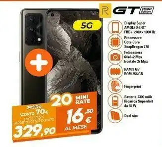 Expert Gt master edition 16,3 cm (6.43") doppia sim android 11 5g usb tipo-c 8 gb 256 gb 4300 mah nero offerta