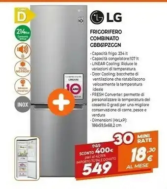 Expert Gbb61pzggn frigorifero con congelatore libera installazione 341 l d acciaio inossidabile offerta