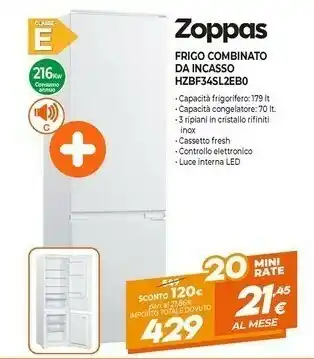 Expert Frigo combinato da incasso hzbf34sl2eb0 offerta