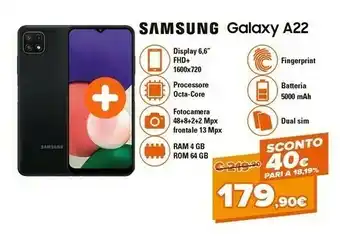 Galaxy a22 5g 6.6" 64 gb espandibile gray
