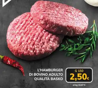 L'hamburger di bovino adulto QUALITÀ BASKO