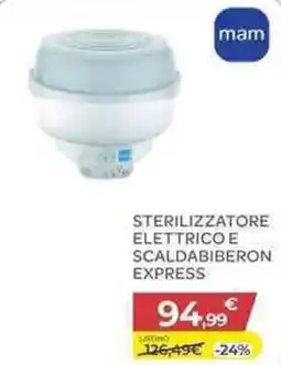Bimbo Store Mam sterilizzatore elettrico e scaldabiberon express offerta