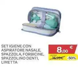 Bimbo Store Set igiene con aspiratore nasale, spazzola, forbicine, spazzolino denti, limetta offerta