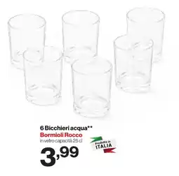 In'S Mercato 6 Bicchieri acqua Bormioli Rocco offerta