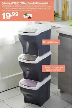 In'S Mercato Pattumiera POKER TRIS per Raccolta Differenziata offerta