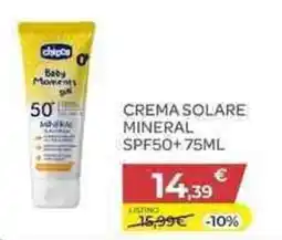 Bimbo Store Chicco crema solare mineral spf50+ offerta