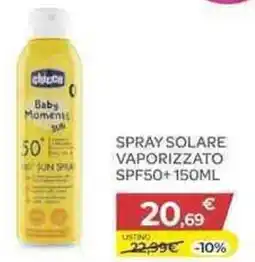 Bimbo Store Chicco spray solare vaporizzato spf50+ offerta
