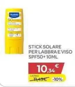 Bimbo Store Mustela stick solare per labbra e viso spf50+ offerta