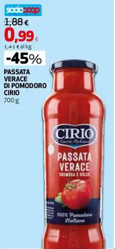 Coop Master Alleanza 3.0 Passata verace di pomodoro CIRIO offerta