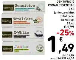 Spazio Conad Dentifricio CONAD ESSENTIAE LAB offerta