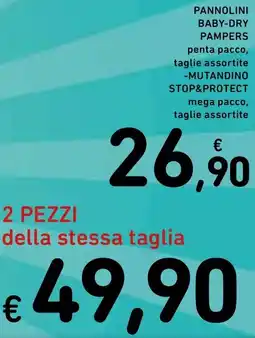 Spazio Conad Pannolini baby-dry pampers mutandino stop&protect offerta