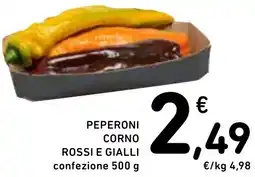 Spazio Conad Peperoni corno rossi e gialli offerta