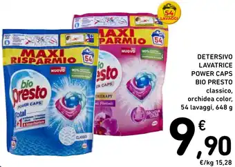 Spazio Conad Detersivo lavatrice power caps BIO PRESTO offerta