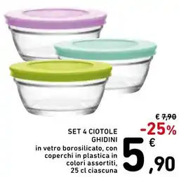 Spazio Conad Set 4 ciotole ghidini offerta